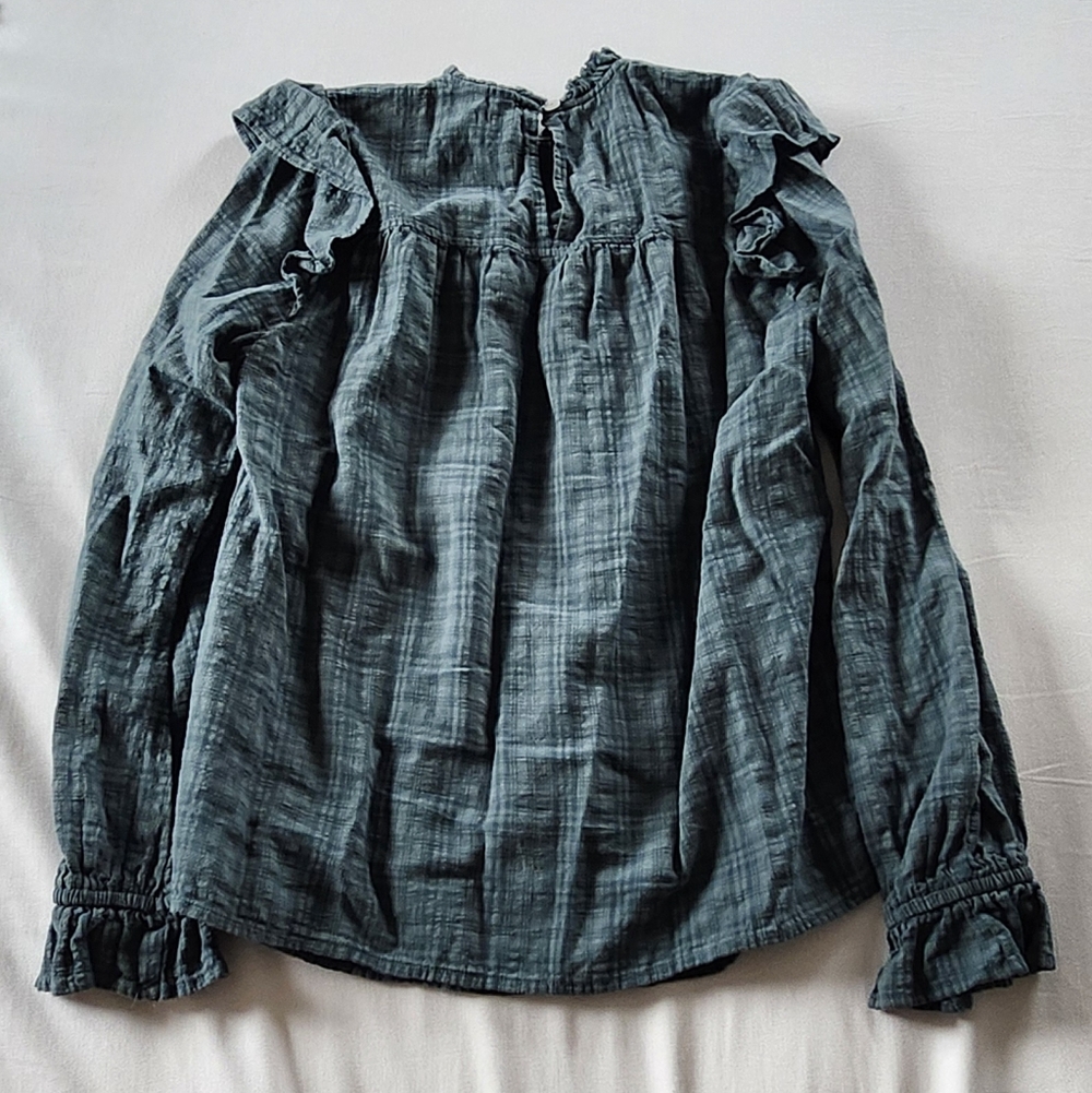 UNIVERSAL THREAD Plaid Ruffle Top - Picture 3 of 8